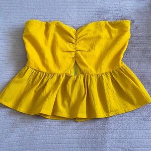 Strapless Yellow Top